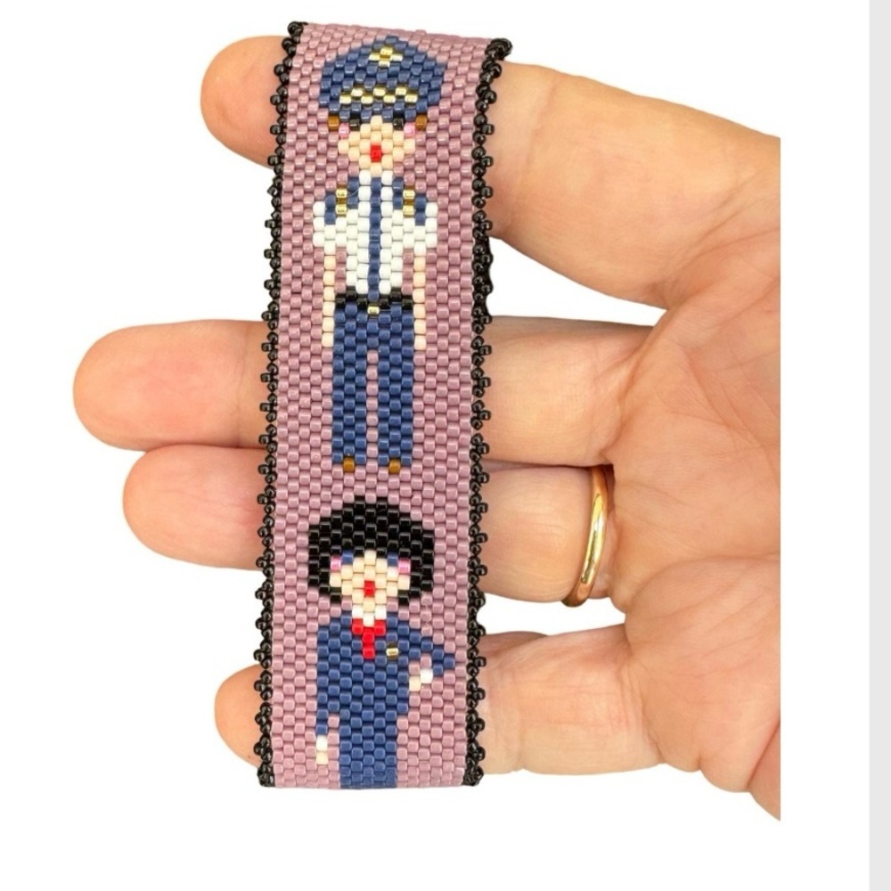 Handcrafted beaded bracelet, flight attendant, female pilot, vintage stewardess - Picture 3 of 8